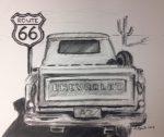 Route 66 artwork, chevy art, car drawing, truck drawings, custom drawings, car drawings, custom design,
